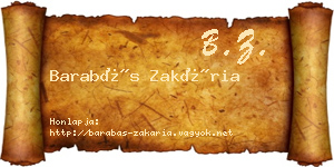 Barabás Zakária névjegykártya